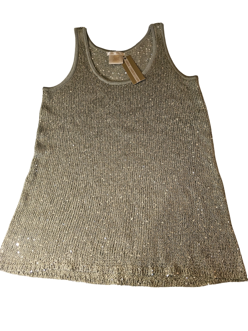 Matty M Gold Sequin Knit Tank Top